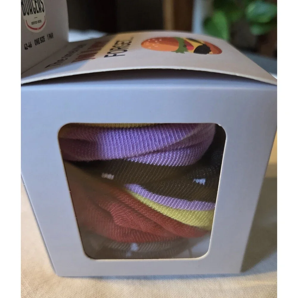 New Hamburger Box Novelty Womens Socks Burger In A Box
